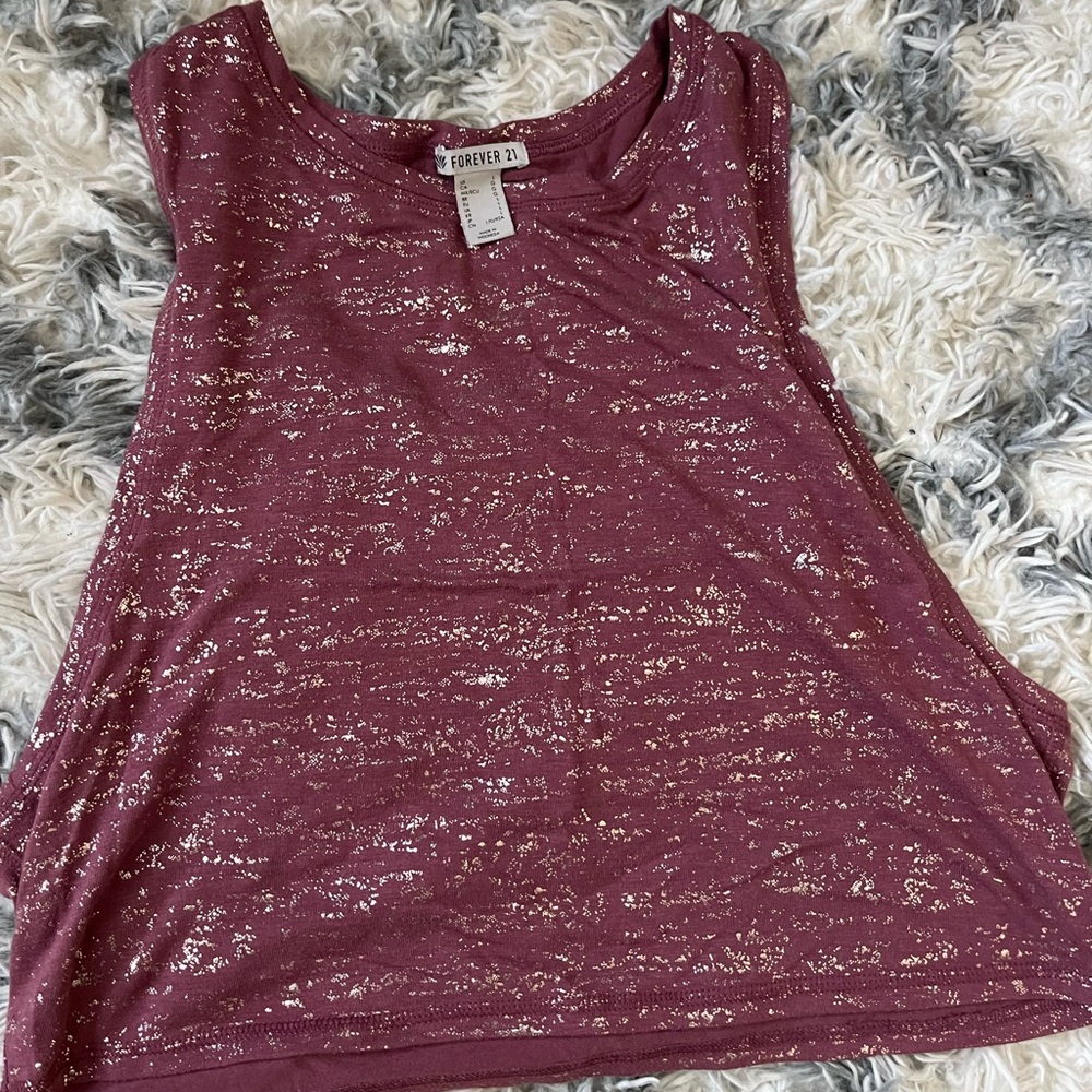 Dark blush tank with rose gold specks